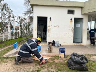 Reanudan las obras de refacción en la plaza Pedro Pasheff de Mercedes