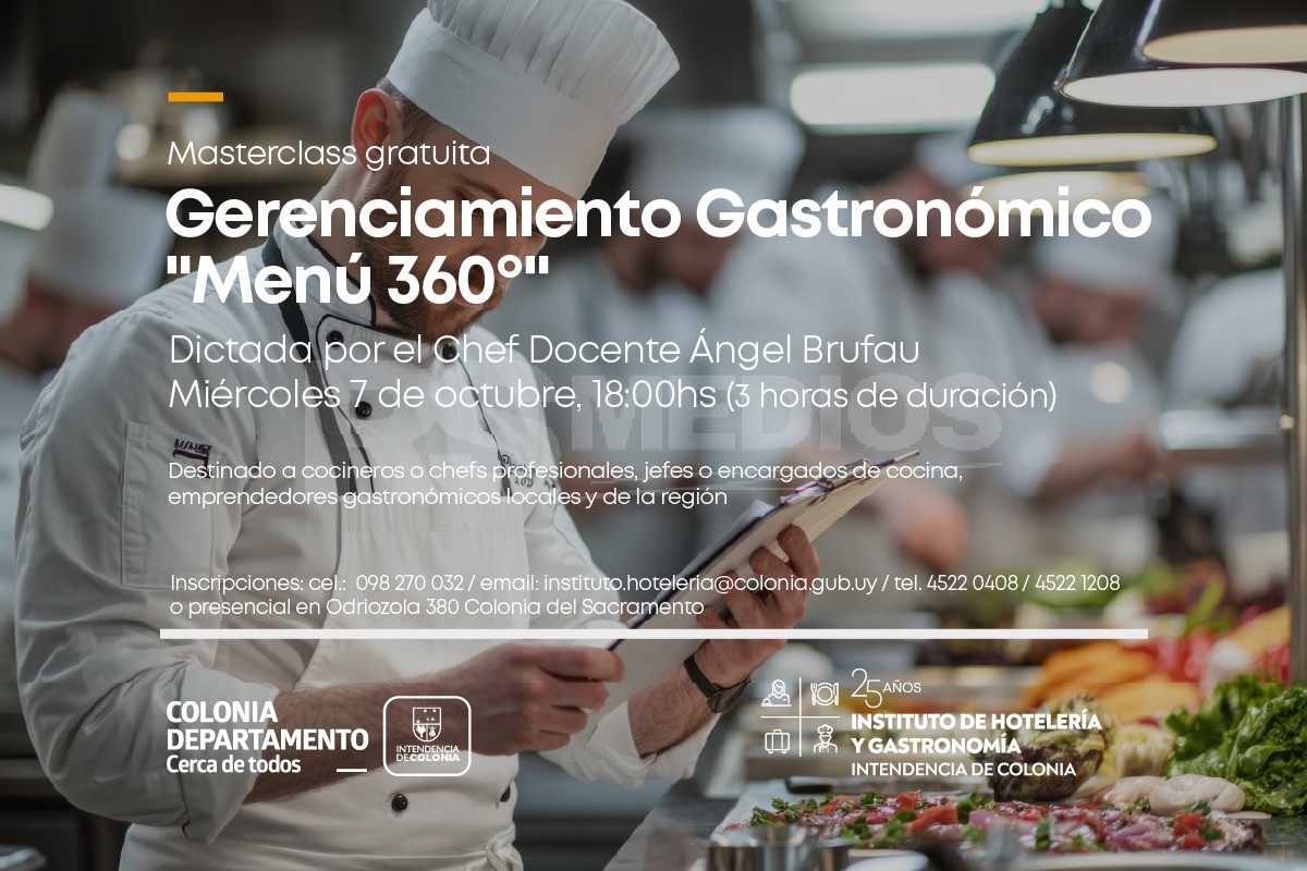 Colonia abre inscripciones para una masterclass gratuita de gerenciamiento gastronómico