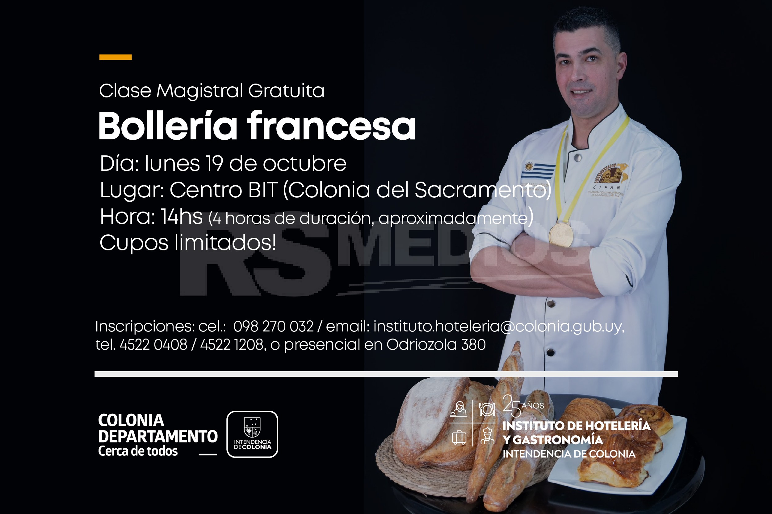 Clase magistral gratuita de bollería francesa por los 25 años del Instituto de Hotelería