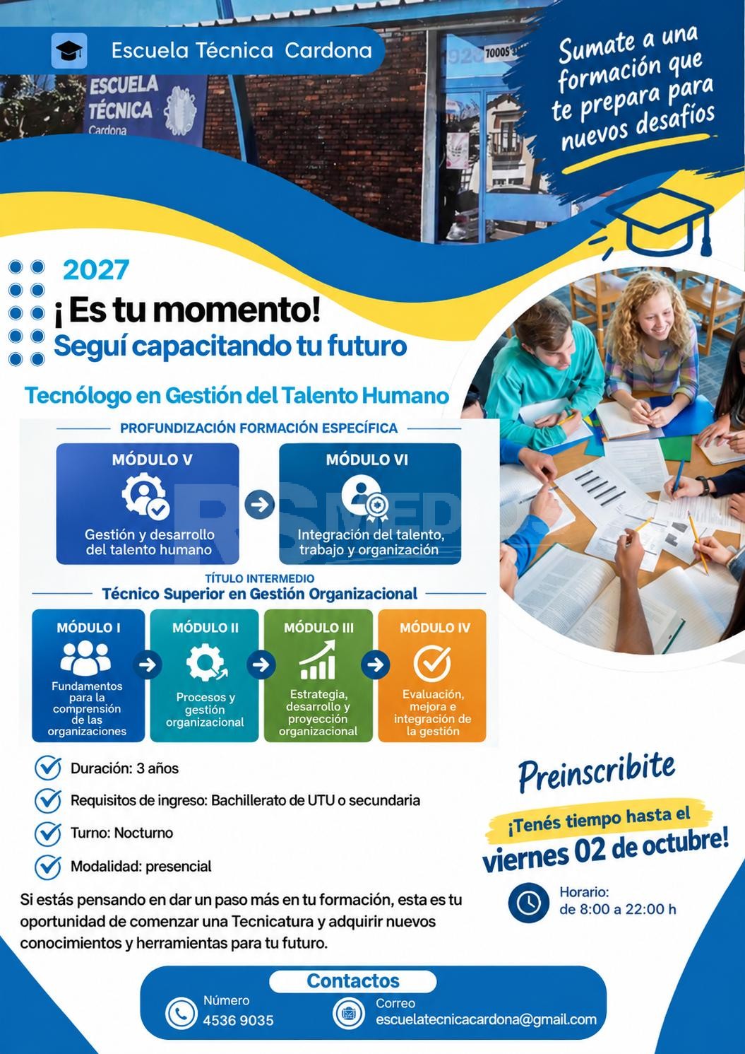 La Escuela Técnica Carlos A. Guerra abre preinscripciones para su propuesta educativa 2027