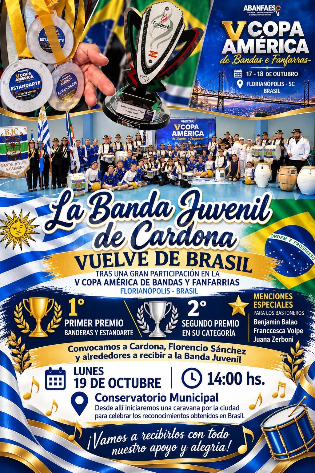 La Banda Juvenil de Cardona vuelve de Brasil con premios internacionales