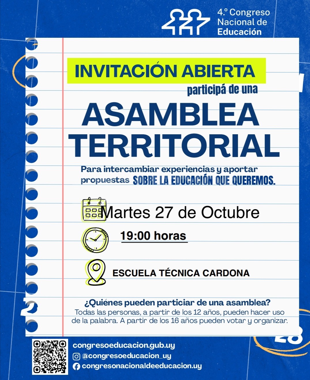 Asamblea Territorial abierta sobre educación en la Escuela Técnica de Cardona
