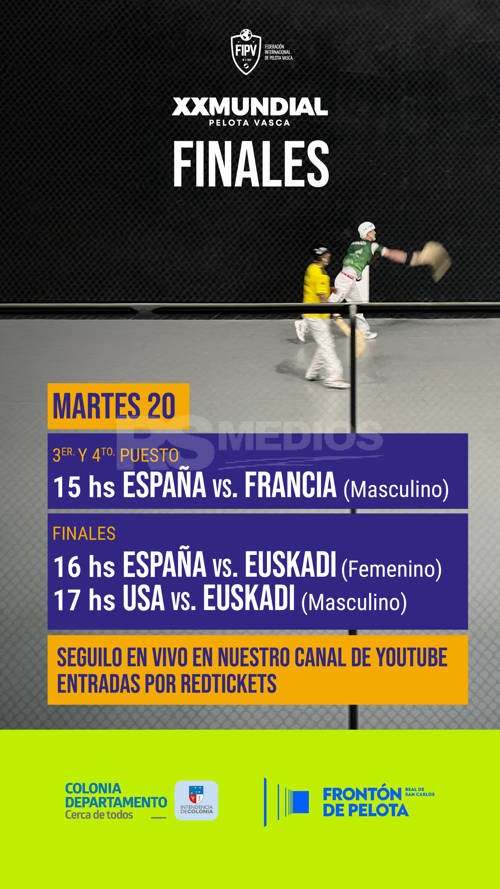 El Frontón del Real de San Carlos define este martes a los campeones del Mundial de Jai Alai