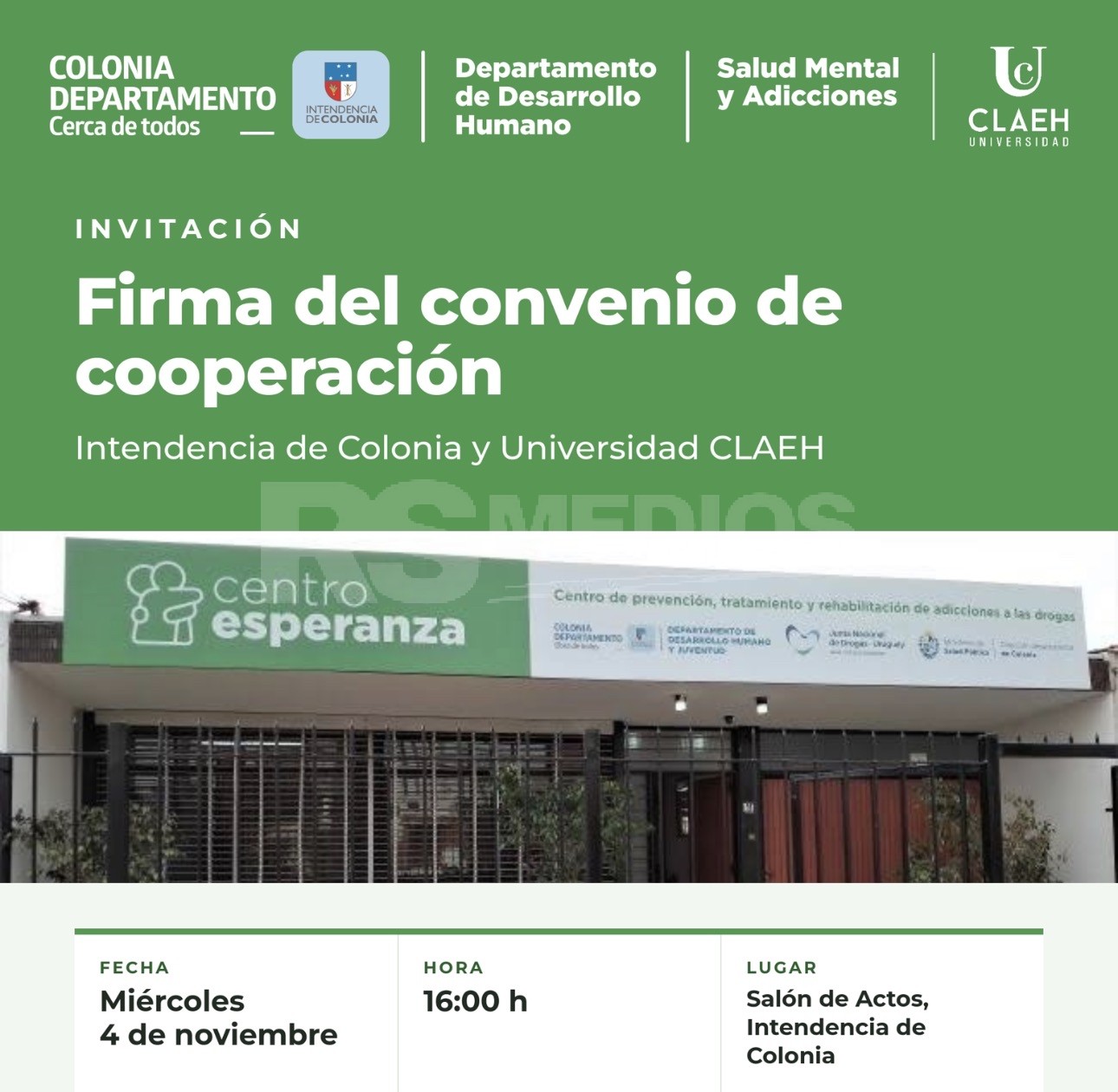 Colonia y CLAEH firman convenio de cooperación por salud mental