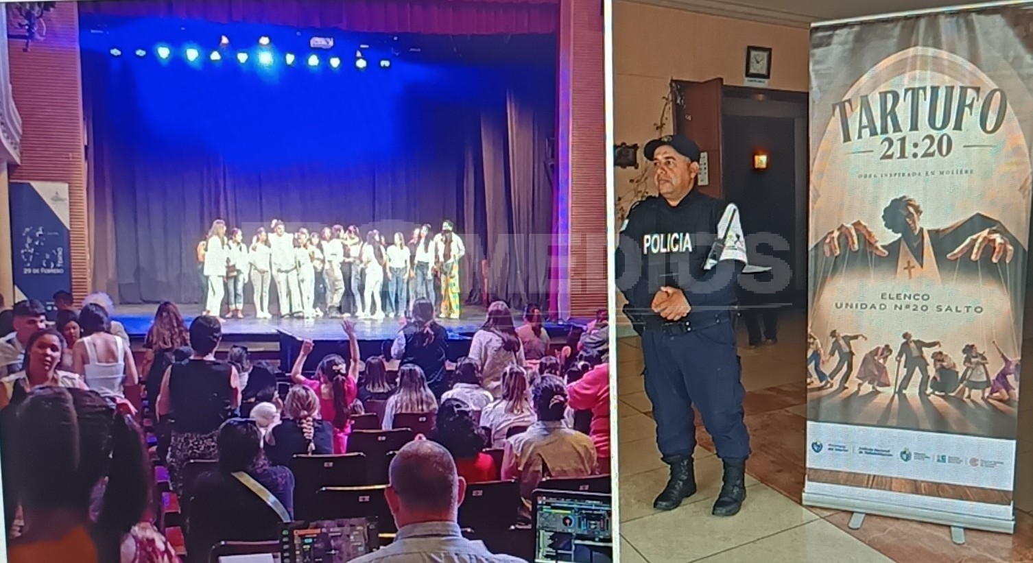 Policía Comunitaria apoyó una jornada teatral en el Teatro 28 de Febrero de Mercedes