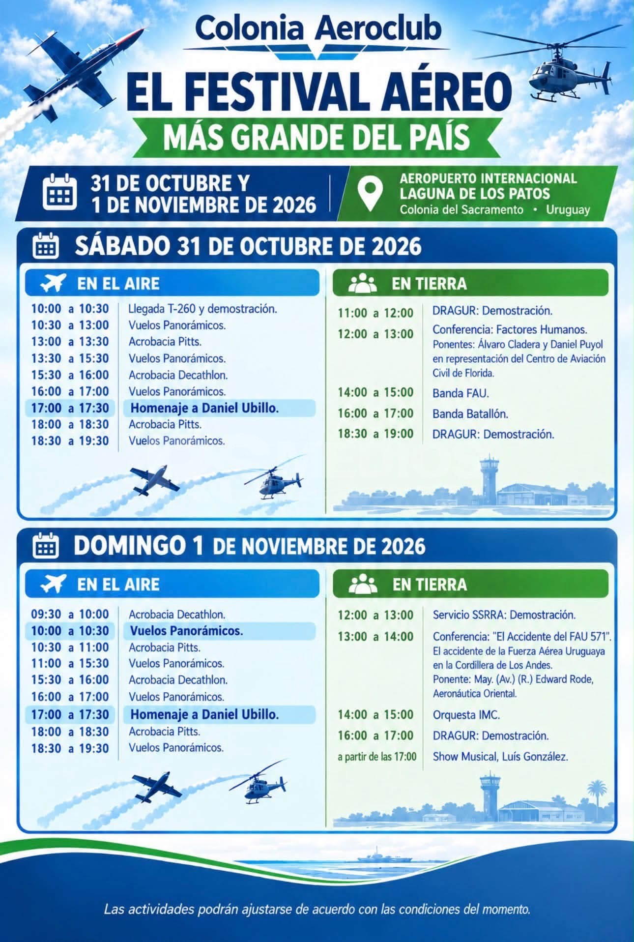 Festival aéreo en Colonia homenajeará al piloto Daniel Ubillos — imagen 2